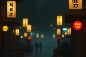风之庭院作品封面,树影与庭院门廊交错